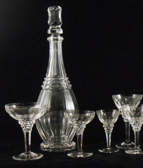 Lead Crystal Wine Glasses with Odo Pattern by W.J. Rozendaal, Set